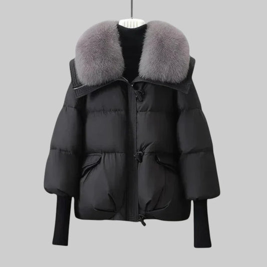 Fiona | Winter Puffer Coat with Faux Fur Collar