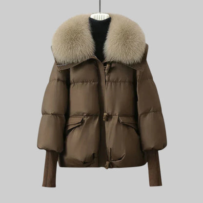 Fiona | Winter Puffer Coat with Faux Fur Collar