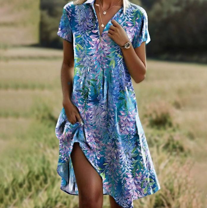 Flower blue (Almost sold out) / 3XL