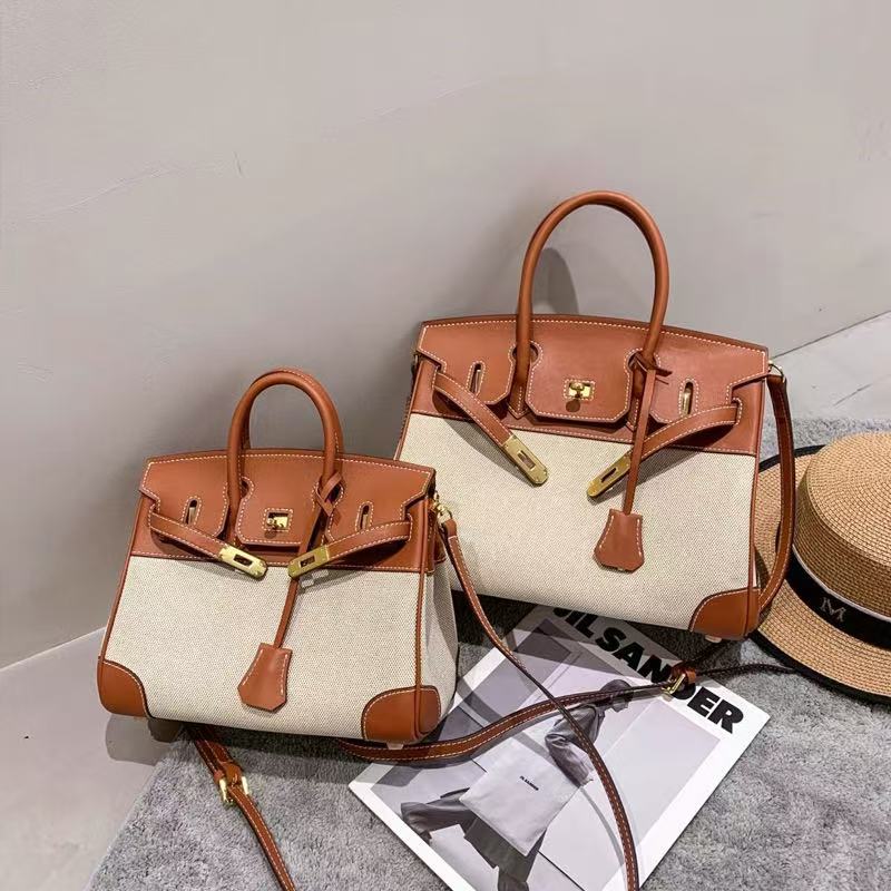 Canvas Leather Tote Bag