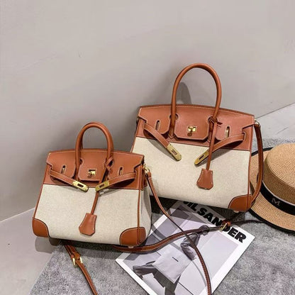 Canvas Leather Tote Bag