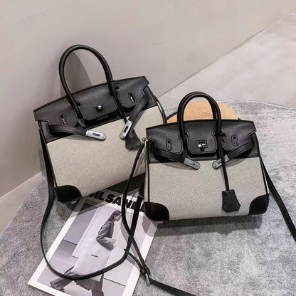 Canvas Leather Tote Bag