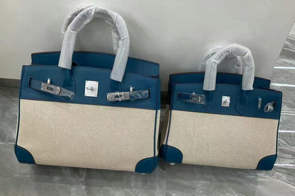 Canvas Leather Tote Bag