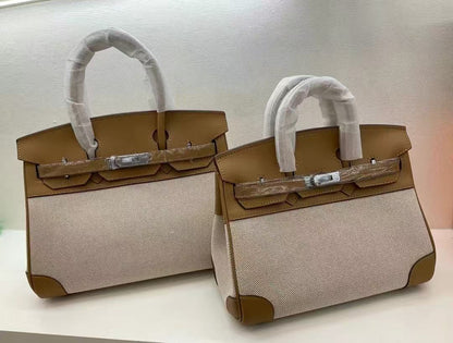 Canvas Leather Tote Bag