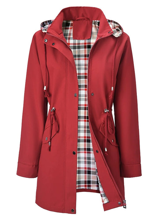Veyra™ | Check-Lined Waterproof Coat