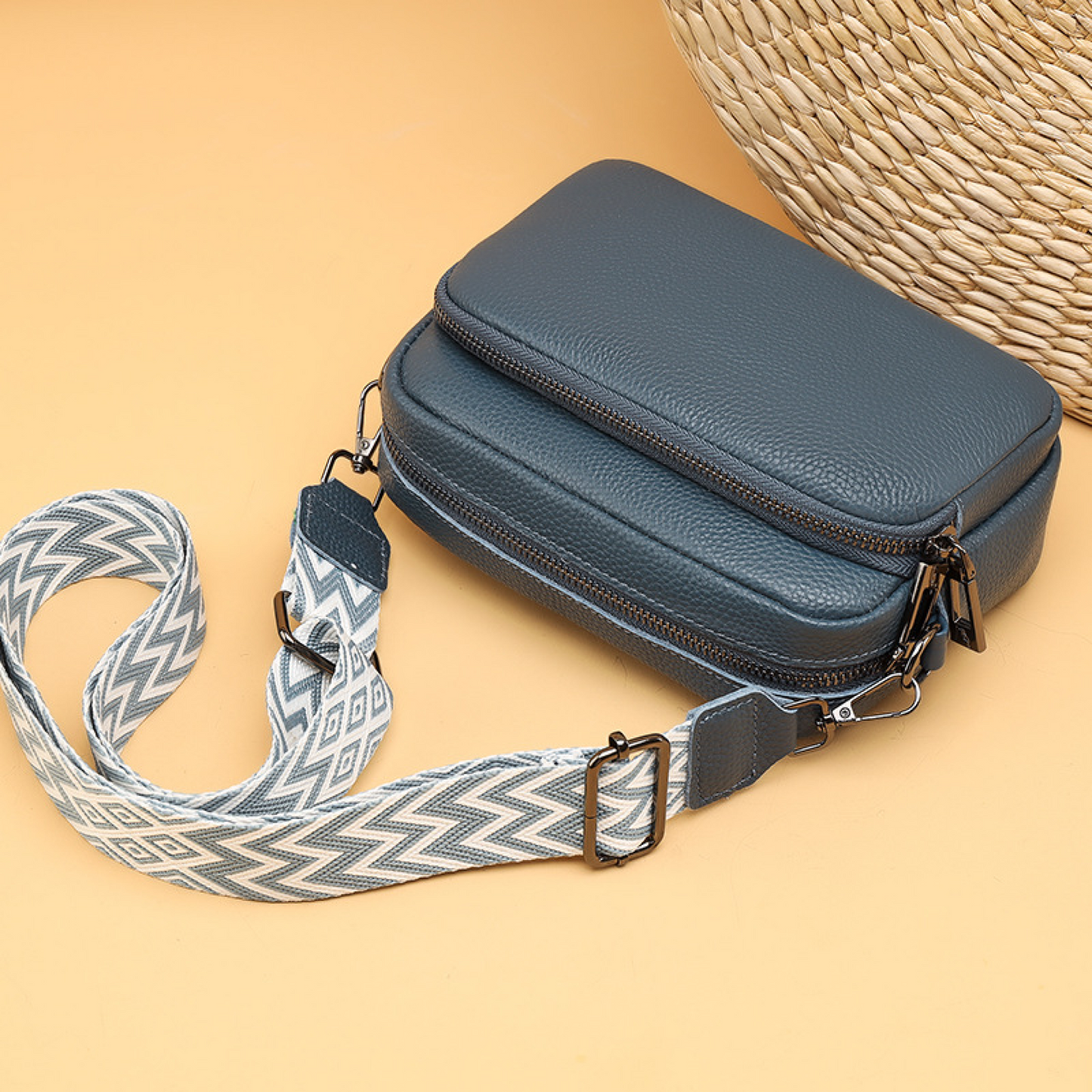 Charleston Signature Leather Crossbody Bag with Accessories