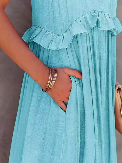 LANDRY | Chic Ruffle Trim Sleeveless Dress
