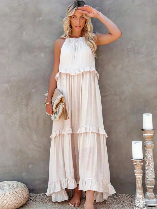 LANDRY | Chic Ruffle Trim Sleeveless Dress
