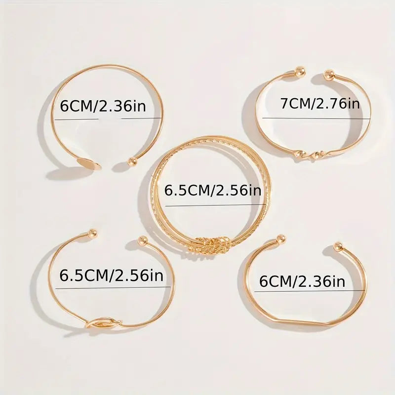 Knotted Elegance Bracelet Set | Gold 18k
