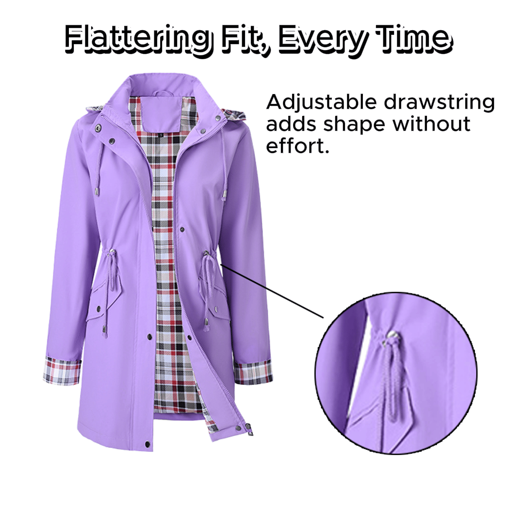 Veyra™ | Check-Lined Waterproof Coat
