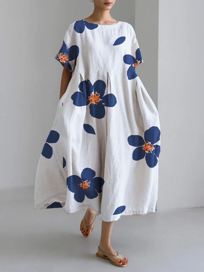 Caterina | Long summer dress with bright flowers and soft comfort for sunny days