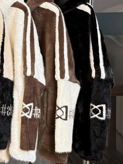 Reagan | Striped Plush Jacket